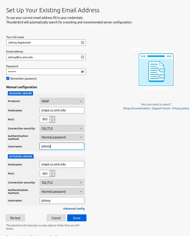 Thunderbird Account Settings